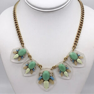 J. Crew Jeweled Lucite Panel Necklace